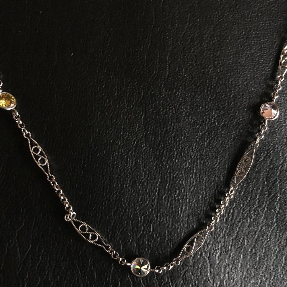 Sterling Silver Swarovski Crystal Necklace - Picture 3 of 7